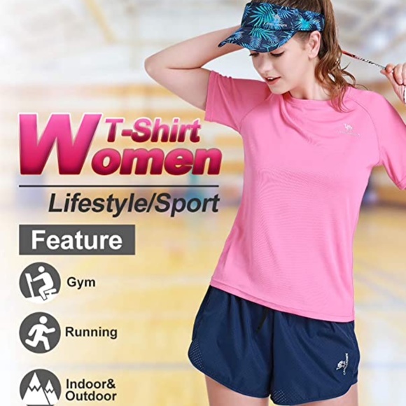 NEW Women's Quick Dry T-Shirt Short Sleeve M Pink - Picture 1 of 5